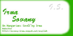 irma sovany business card